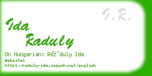 ida raduly business card